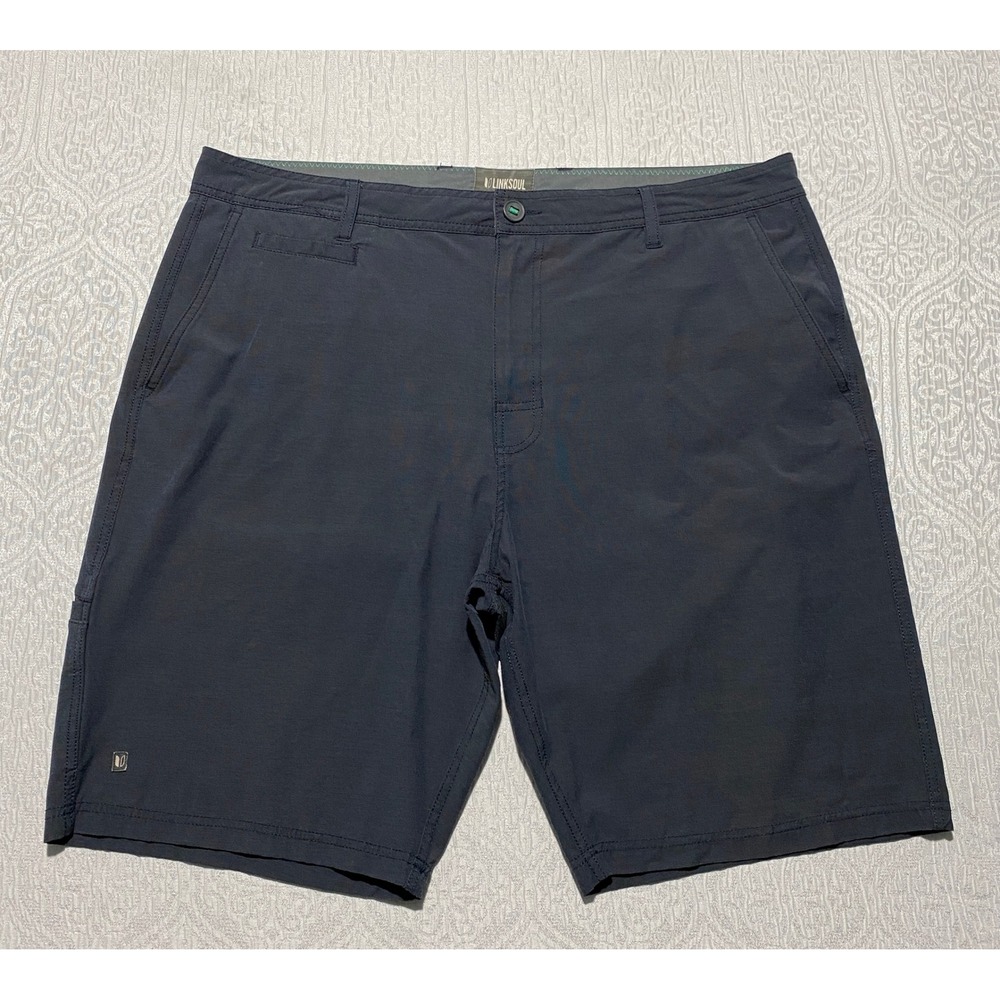 Linksoul Mens Boardwalker Golf Shorts Navy Blue Size 38 LS6511 Hybrid Stretch